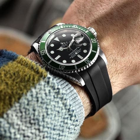 rolex submariner ceramic leather strap|rolex submariner rubber strap price.